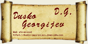 Duško Georgijev vizit kartica